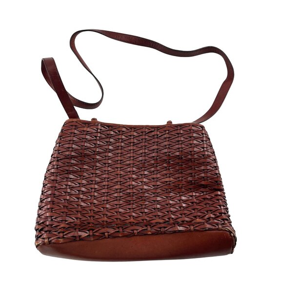 Bechamel Vintage Woven Brown Leather Handbag Shoulder bag - Picture 1 of 5